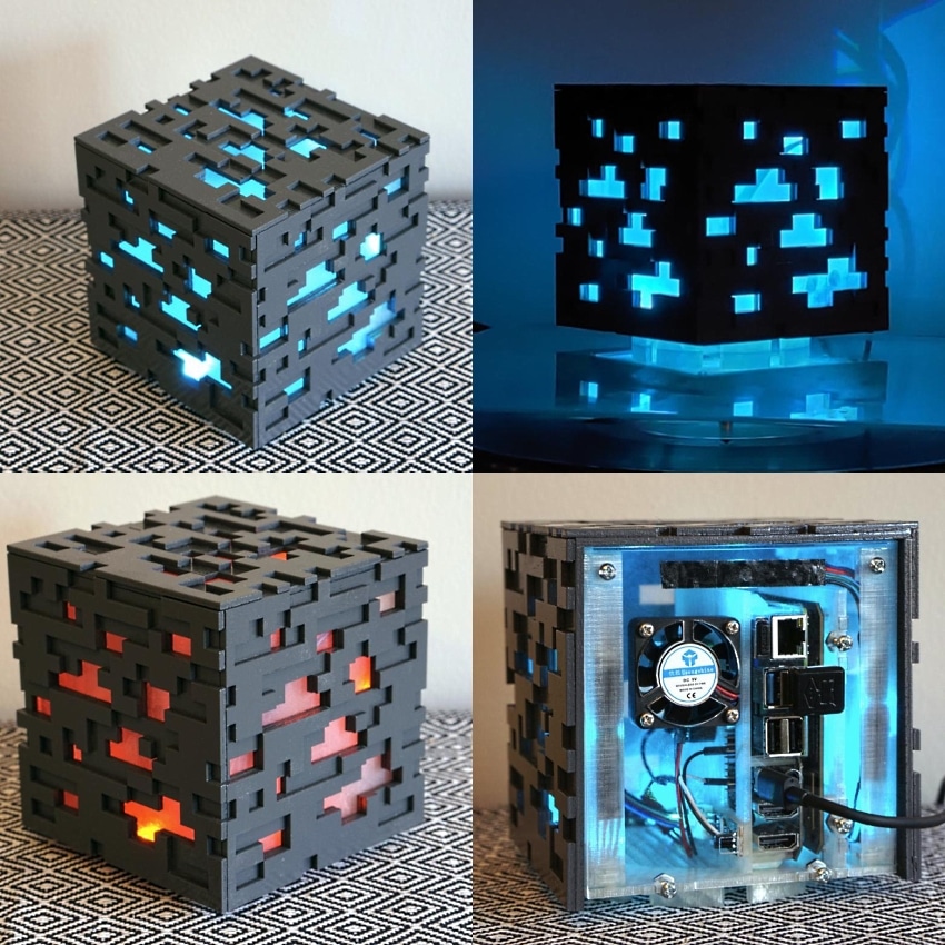 A custom ore block Raspberry Pi server case #Minecraft #PiDay # ...