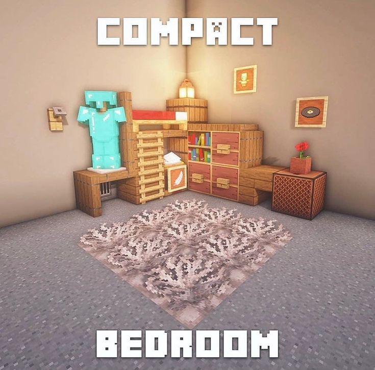 Compact Bedroom In #minecraft