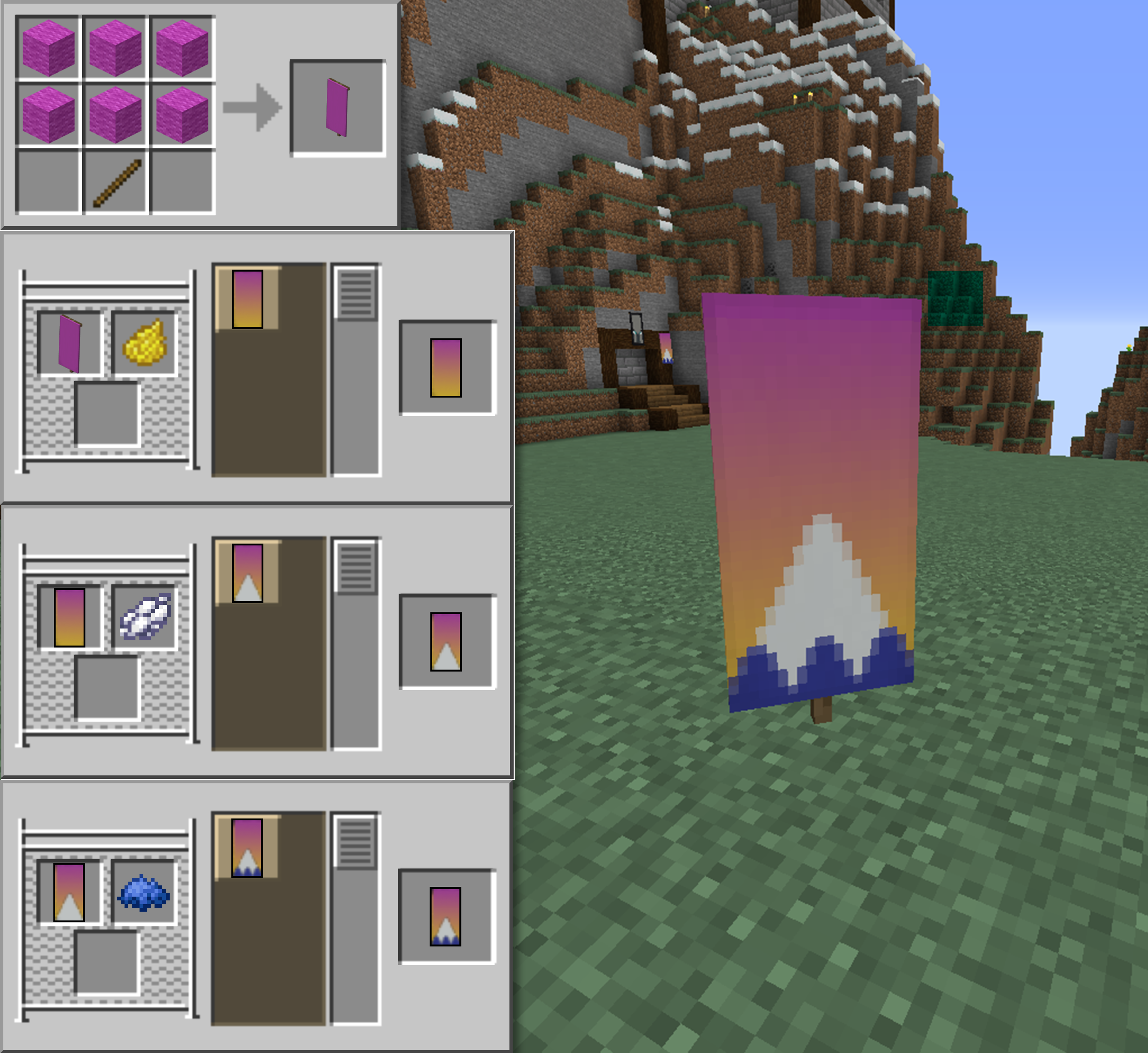 How to create a cool Mountain Banner : Minecraft. 