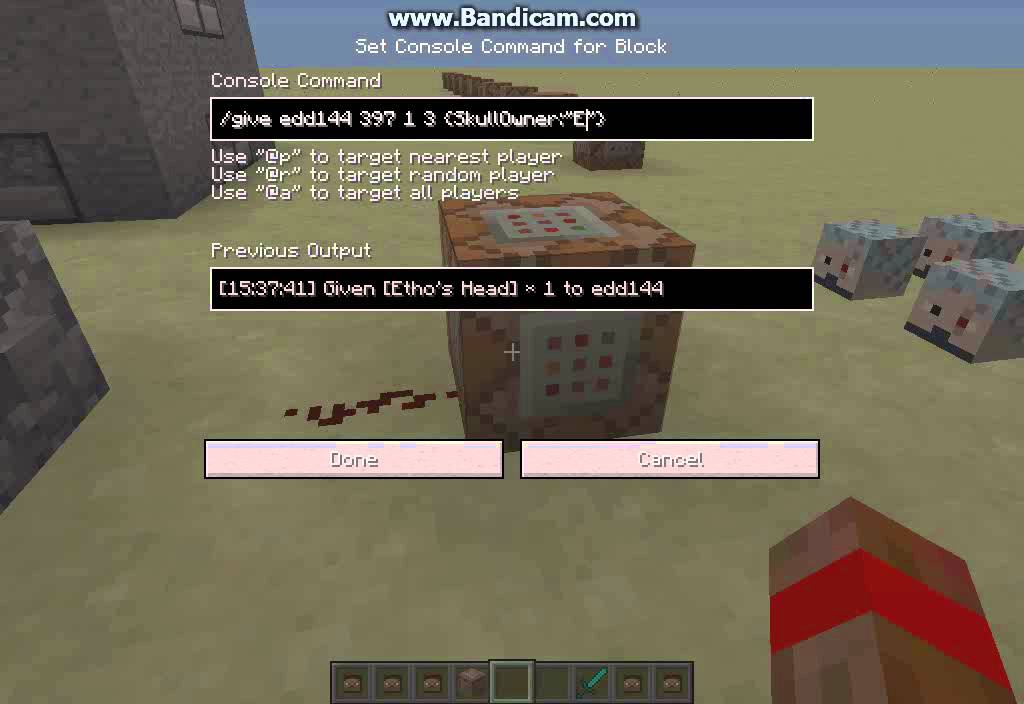 How to get custom heads with command blocks in Minecraft ...