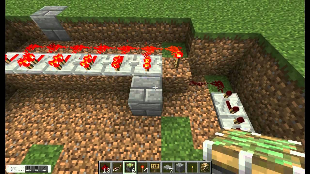 how to make a piston fall trap in minecraft 1.4.1