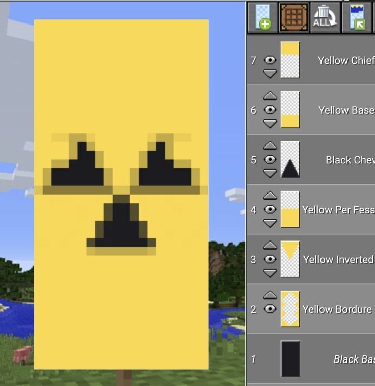 How to make the " Nuclear Sign"  on a banner Minecraft : Minecraft ...