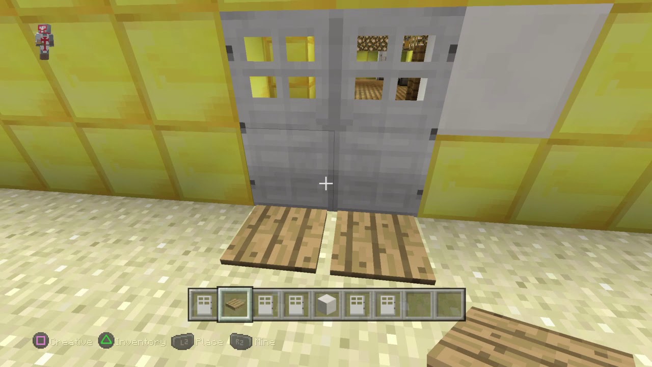 how to open or close a iron door in minecraft