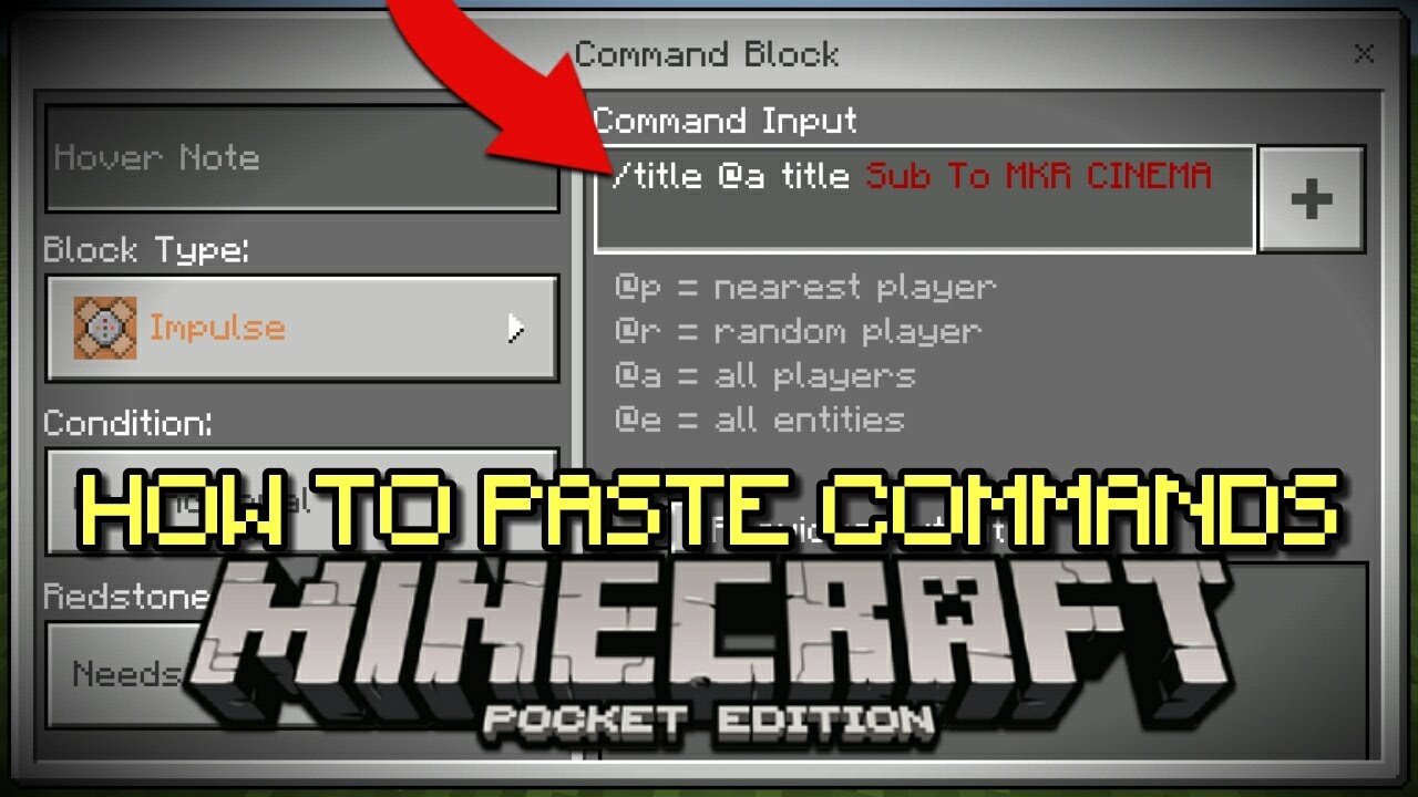 How to paste commands in command blocks
