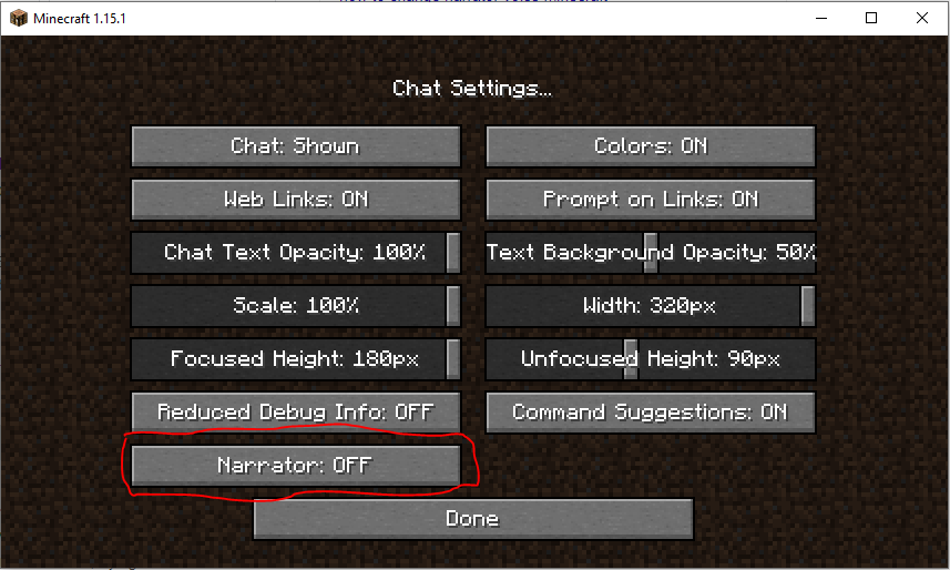 How To Turn Off Narrator Minecraft Java