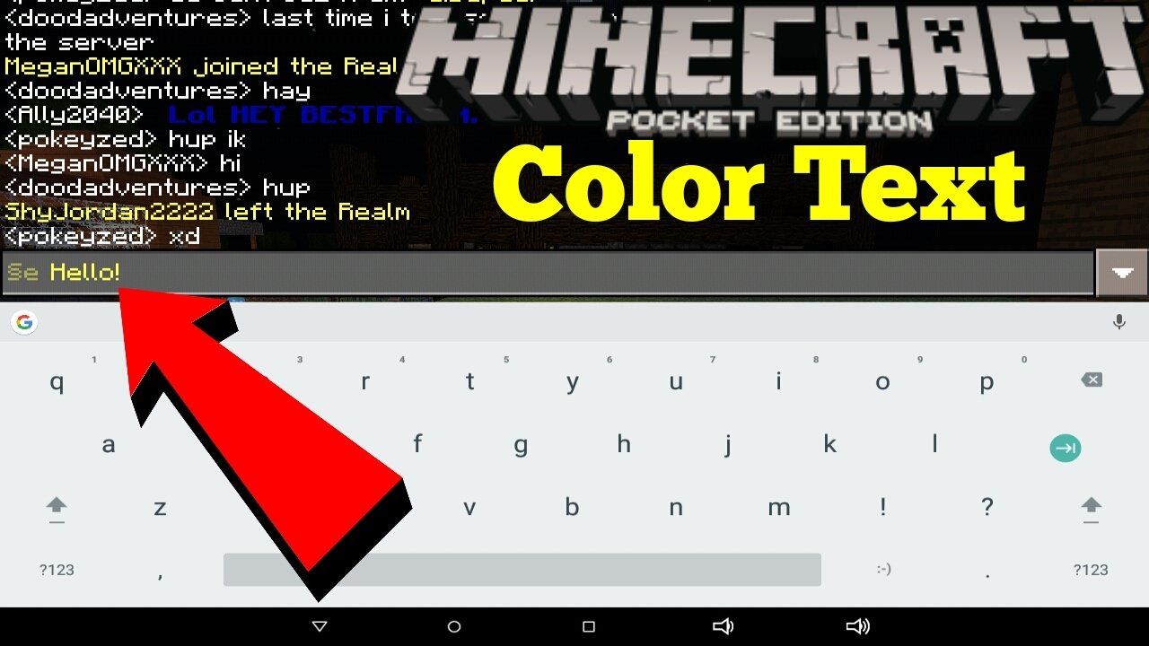 How to Use COLOR TEXT in MINECRAFT POCKET EDITION! [1.0.3 ...