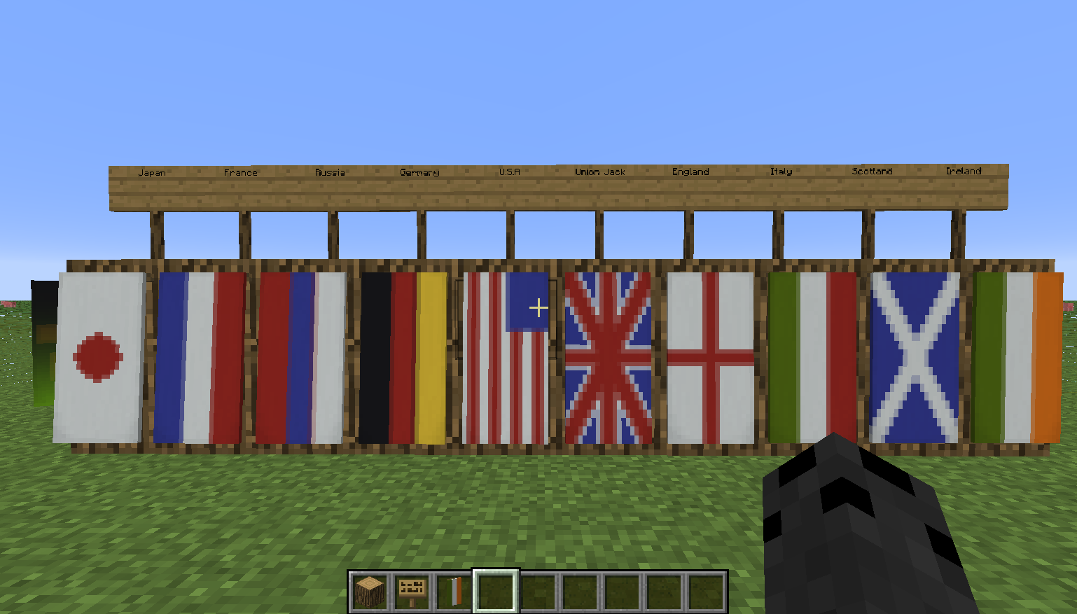 i made some flags in minecraft with banners : Minecraft