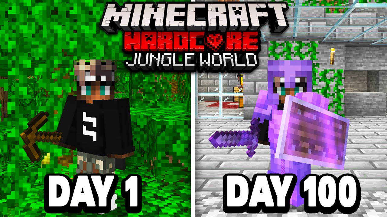 I Survived 100 Days in a JUNGLE WORLD in Minecraft ...