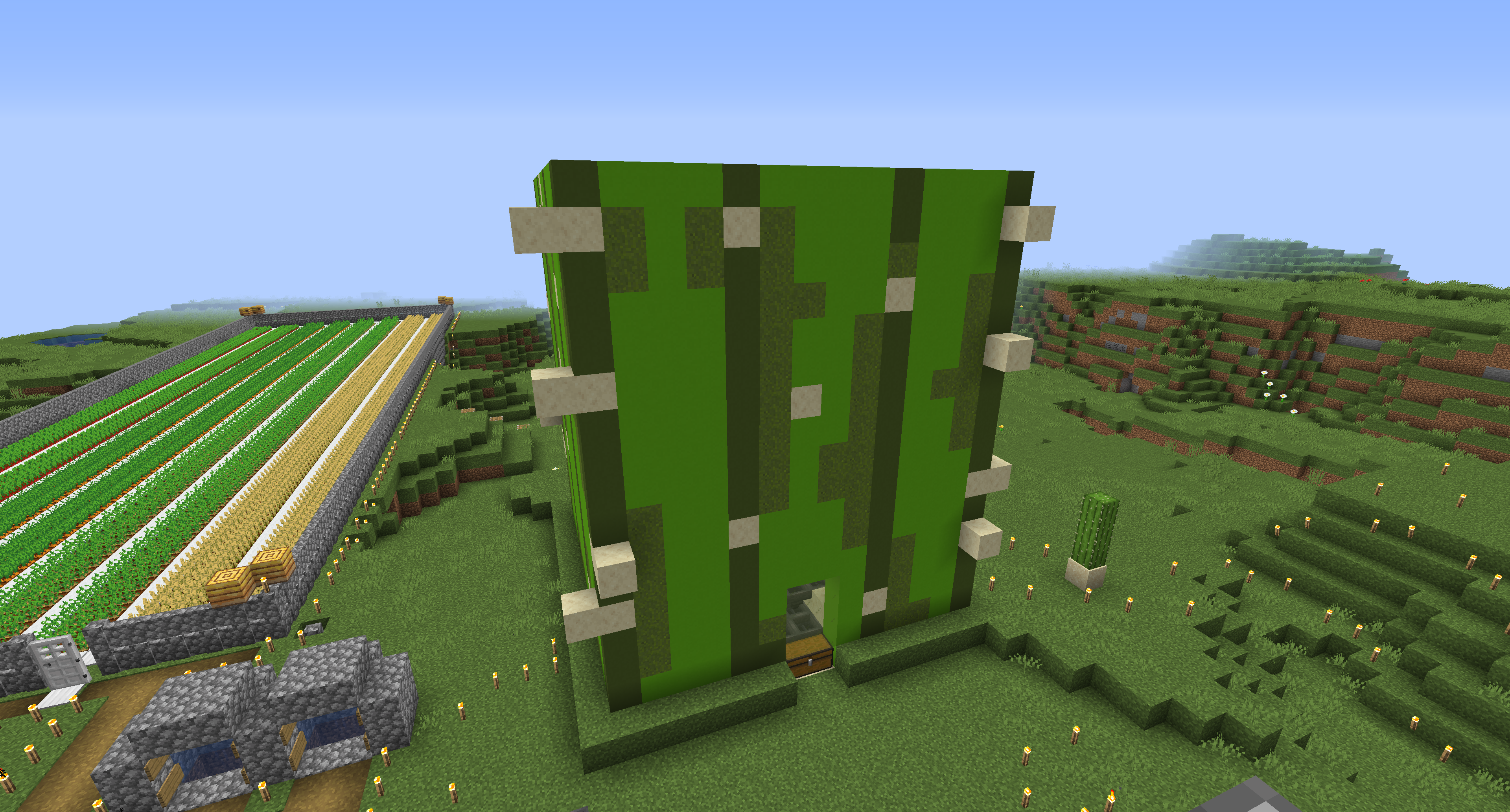 Made A Cactus around my cactus farm : Minecraft