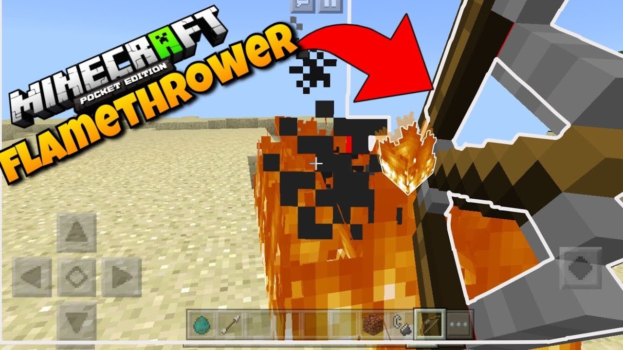MCPE: How to Make a op fire bow in (Minecraft Command fire ...