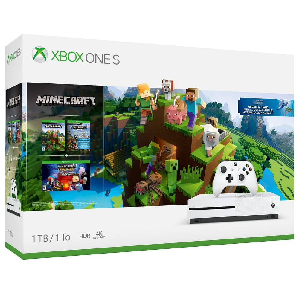 Microsoft Xbox One S 1TB Minecraft Bundle, White, 234