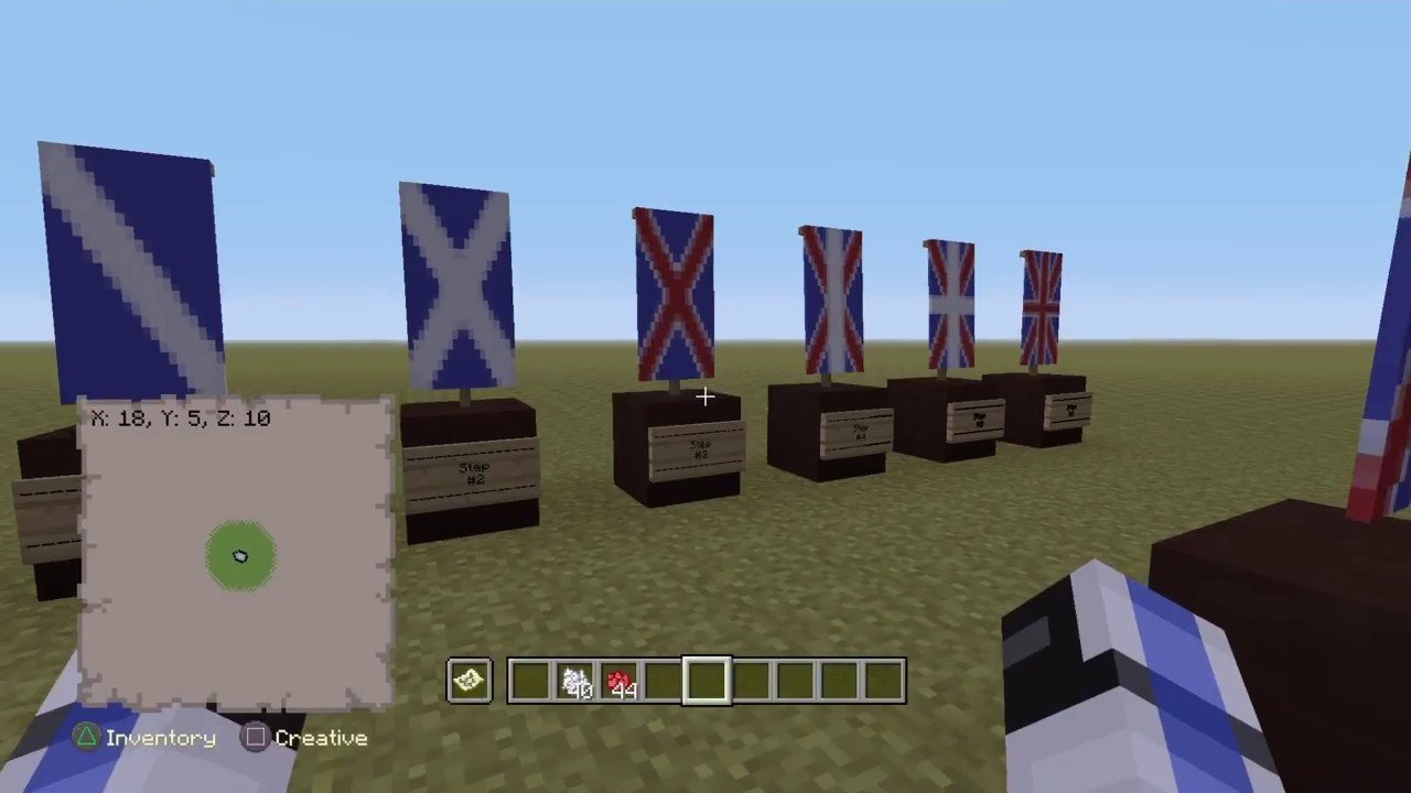 Minecraft Bedrock Edition: How to make a British flag ...