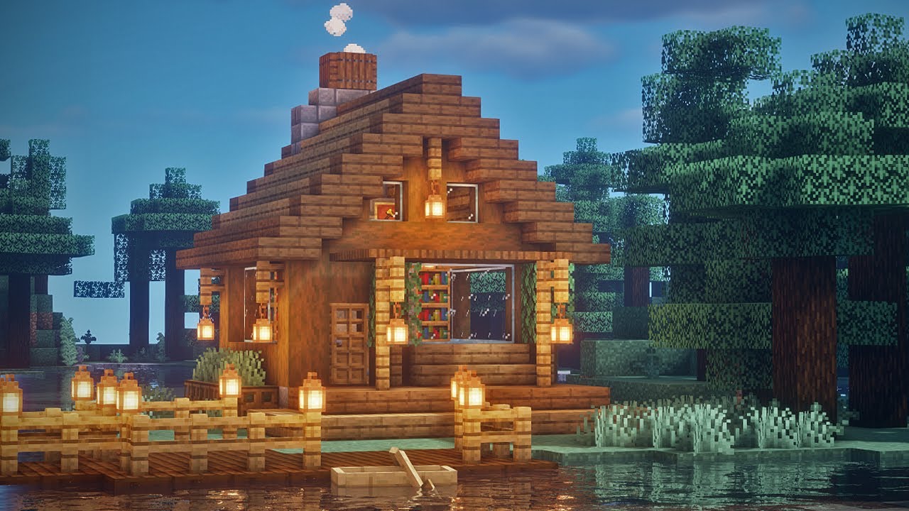 Minecraft Build : How To Build Cozy Log House : Log cabin ...