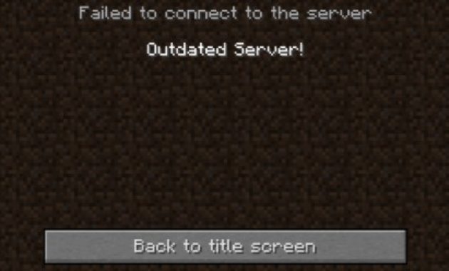 Minecraft Could Not Connect Outdated Server
