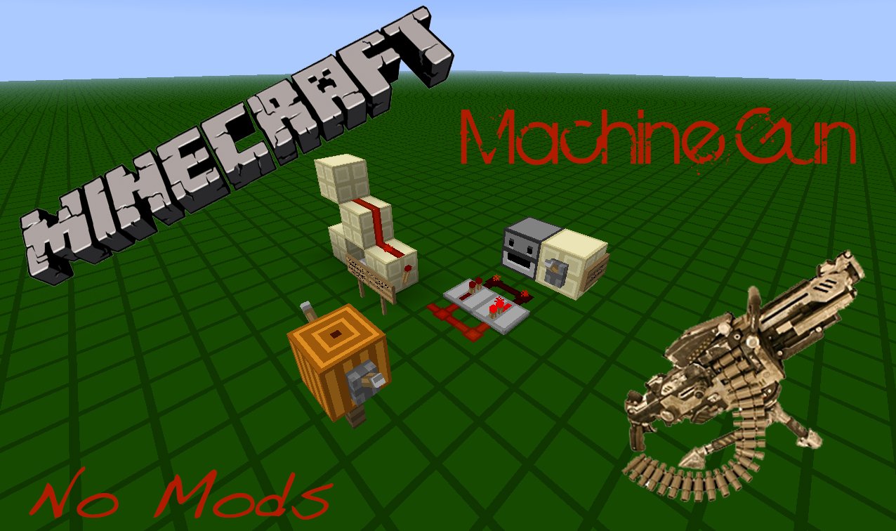 Minecraft Machine Gun (No Mods) Minecraft Project