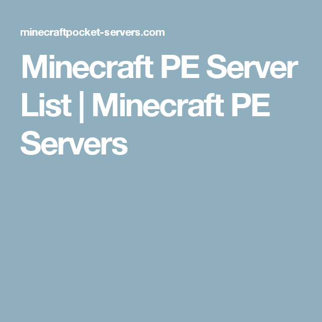 Minecraft PE Server List