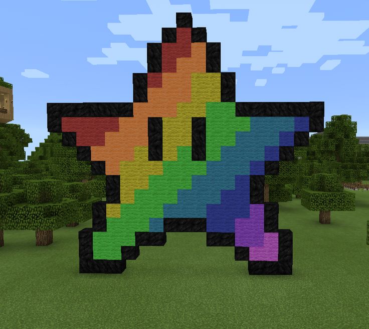 Minecraft Rainbow Star Statue