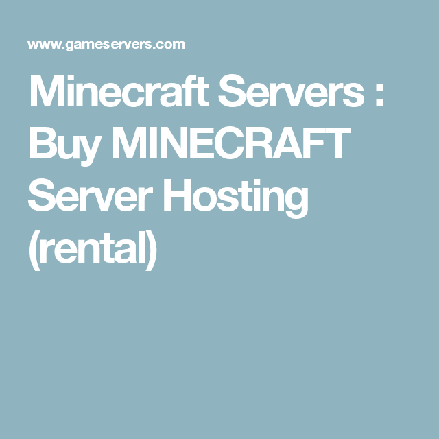 Minecraft Servers : Buy MINECRAFT Server Hosting (rental)