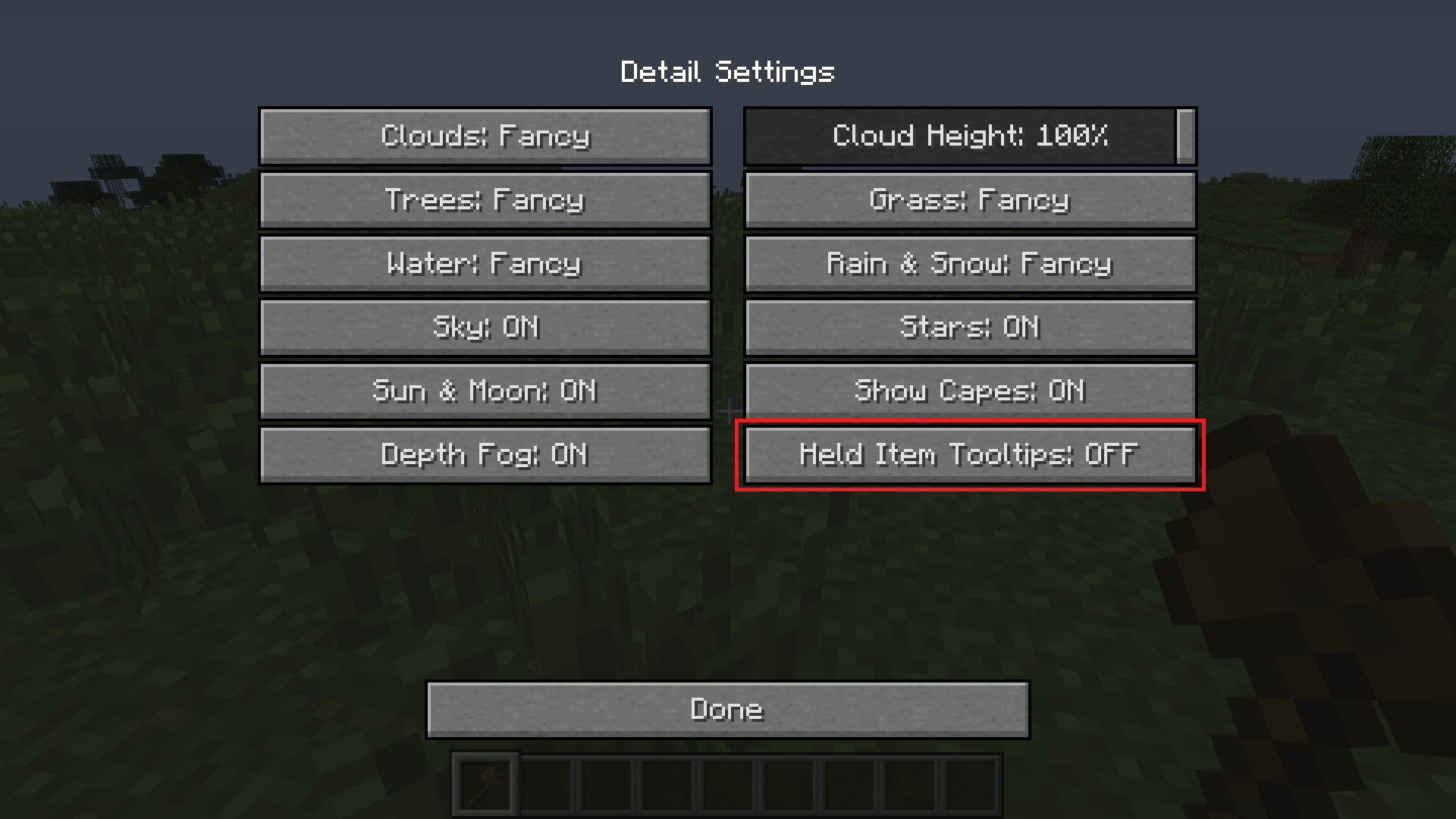 how to turn on tooltips minecraft