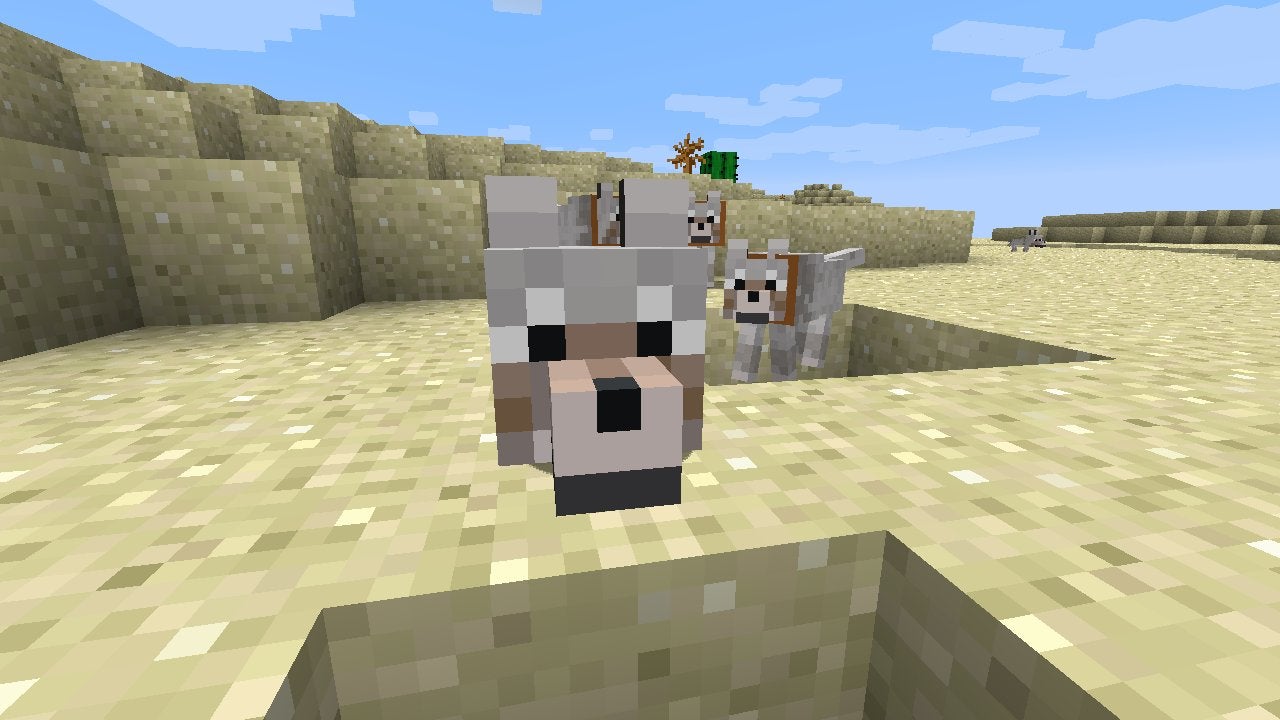 Use Wolves to find caves! : Minecraft