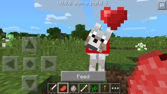 Wolfs and Dogs in Minecraft Pocket Edition 0.9.0